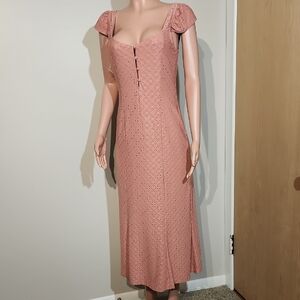 Wayf Pink Maxi Sundress with Sweetheart Neckline